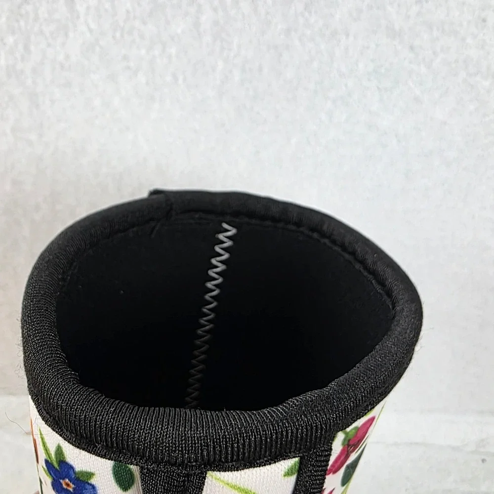 Floral Neoprene Insulated Drink Sleeve Can Cooler Multicolor Botanical Pattern